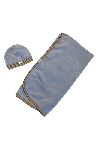 Velour Stripe Blanket and Cap Set