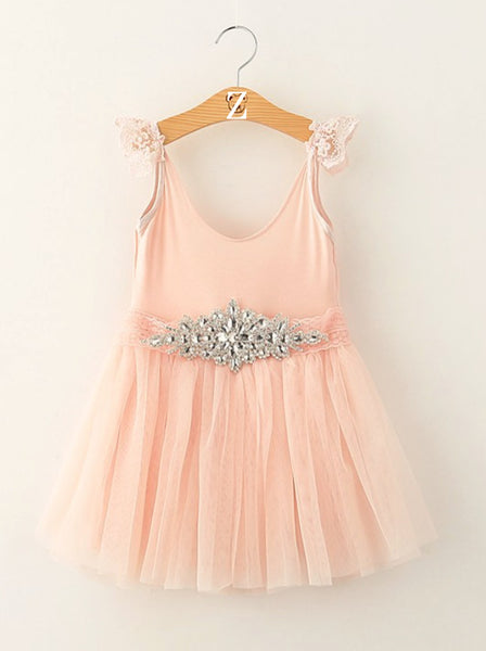 Princess Jeweled Belted Party Dress