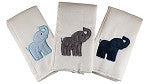 Minky Elephants 3pk Burp-Cloths Set